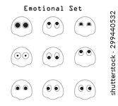 Pacman emotional eyes set with ghost