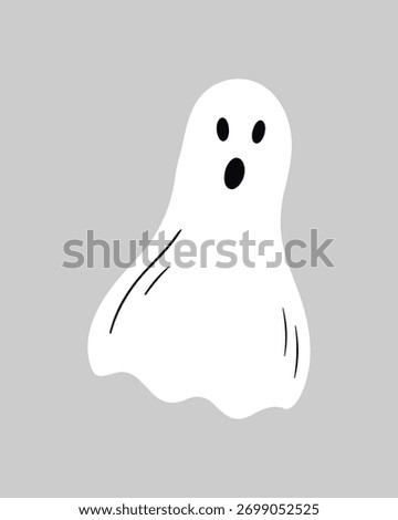 Pacman ghost cartoon, isolated on white background.