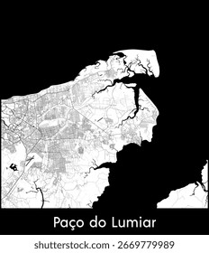 Mapa de la ciudad de Paco do Lumiar, Brasil - Afiche de mapa de Vector topográfico