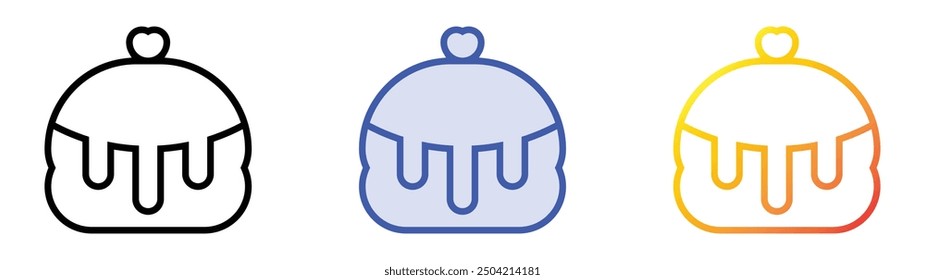 paczki icon. Linear, Blue Fill and Gradient Style Design Isolated On White Background