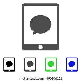 Pad Chat Message flat vector pictogram. Colored pad chat message, gray, black, blue, green icon versions. Flat icon style for web design.