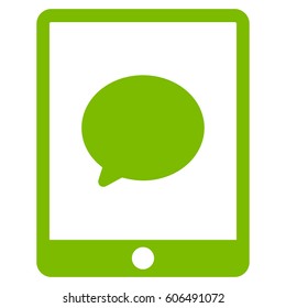 Pad Chat Message vector icon. Flat eco green symbol. Pictogram is isolated on a white background. Designed for web and software interfaces.