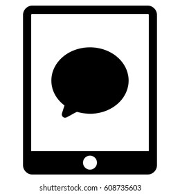 Pad Chat Message vector icon. Flat black symbol. Pictogram is isolated on a white background. Designed for web and software interfaces.