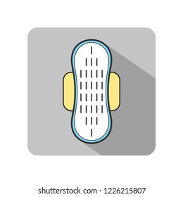Pad. Feminine hygiene. Monthly. Flat icon for design.