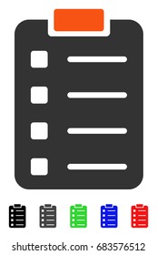 Pad Form flat vector pictogram with colored versions. Color pad form icon variants with black, gray, green, blue, red.