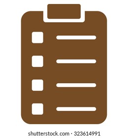 Pad Form vector icon. Style is flat symbol, brown color, rounded angles, white background.