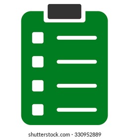 Pad Form vector icon. Style is bicolor flat symbol, green and gray colors, rounded angles, white background.