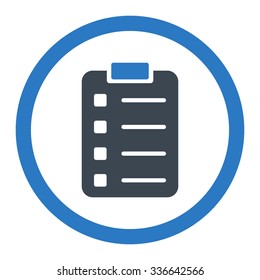 Pad Form vector icon. Style is bicolor flat rounded symbol, smooth blue colors, rounded angles, white background.