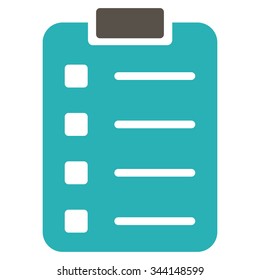 Pad Form vector icon. Style is bicolor flat symbol, grey and cyan colors, rounded angles, white background.