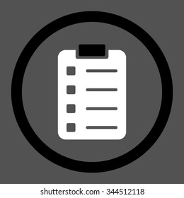 Pad Form vector icon. Style is bicolor flat rounded symbol, black and white colors, rounded angles, gray background.