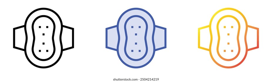 Icono de la almohadilla. Lineal, relleno azul y diseño de estilo degradado aislado sobre fondo blanco