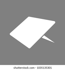 Pad icon in perspective view. Vector. White icon on medium gray background. Isolated.