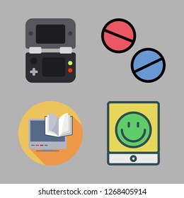 pad icon set. vector set about tablets, video console, ebook and tablet icons set.
