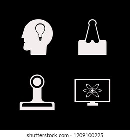 pad icon. pad vector icons set atom monitor, bulb head and paper clip