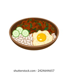 Pad Kra Pao holy basil chicken with egg Thai food 