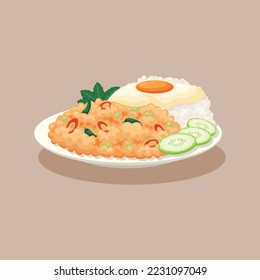 Pad Krapow background. Design with cartoon style. Vector design illustration.