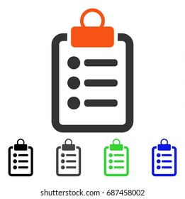 Pad List flat vector icon. Colored pad list gray, black, blue, green icon versions. Flat icon style for application design.