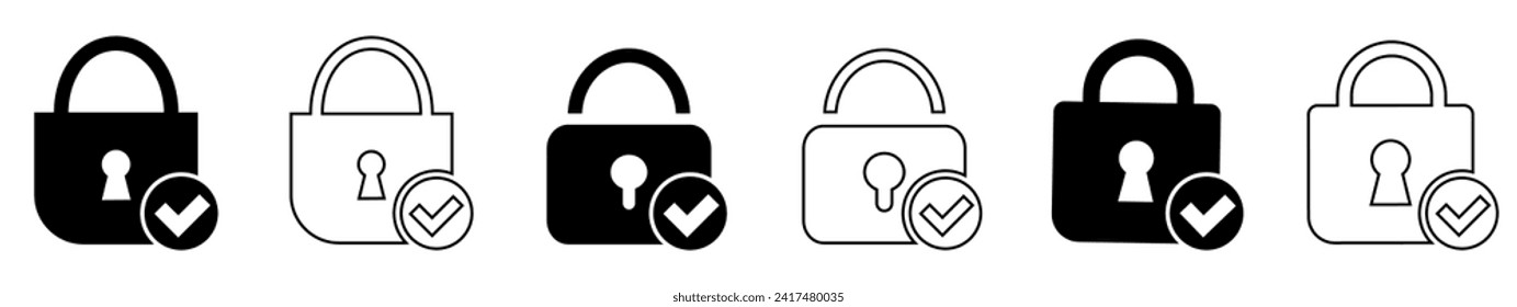 Markierungslinie und solide. Symbol zum Schutz von Lockern