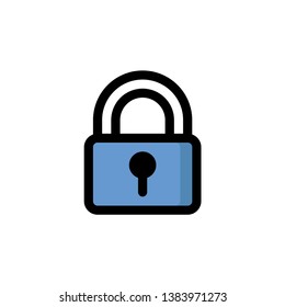 Pad Lock Fill vector icon. Pad Lock concept stroke symbol design. Thin graphic elements vector illustration, Fill pattern for your web site design, logo, UI. EPS 10. - Vector