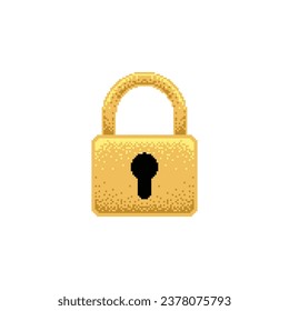 Icono del logotipo de bloqueo de teclado en el arte de píxeles
