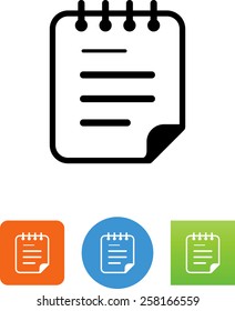 Pad of paper with writing / text symbol