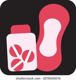 Pad with pills, illustration, vector, on a white background.