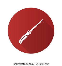 Pad saw flat design long shadow glyph icon. Vector silhouette illustration