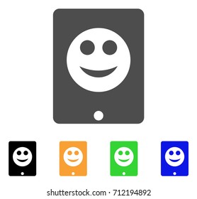Pad Smile icon. Vector illustration style is a flat iconic pad smile symbol with black, grey, green, blue, yellow color versions. Designed for web and software interfaces.