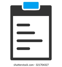 Pad Text vector icon. Style is bicolor flat symbol, blue and gray colors, rounded angles, white background.