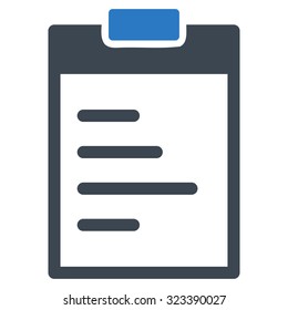 Pad Text vector icon. Style is bicolor flat symbol, smooth blue colors, rounded angles, white background.