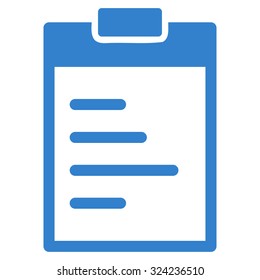 Pad Text vector icon. Style is flat symbol, cobalt color, rounded angles, white background.