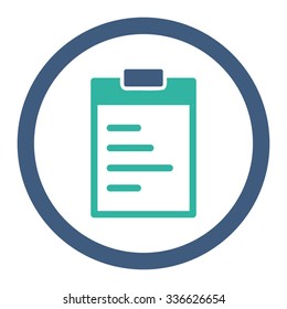 Pad Text vector icon. Style is bicolor flat rounded symbol, cobalt and cyan colors, rounded angles, white background.