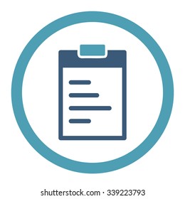 Pad Text vector icon. Style is bicolor flat rounded symbol, cyan and blue colors, rounded angles, white background.