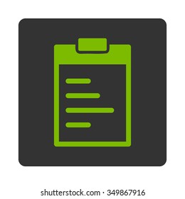 Pad Text vector icon. Style is flat rounded square button, eco green and gray colors, white background.