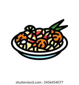 pad thai cuisine color icon vector. pad thai cuisine sign. isolated symbol illustration