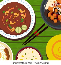 pad thai flat style illustration vector design