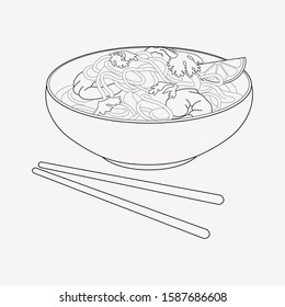 Pad thAI icon line element. Vector illustration of pad thAI icon line isolated on clean background for your web mobile app logo design.