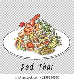 Pad Thai  illustration food