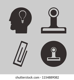 pad vector icons set. with paper clip and bulb head in set