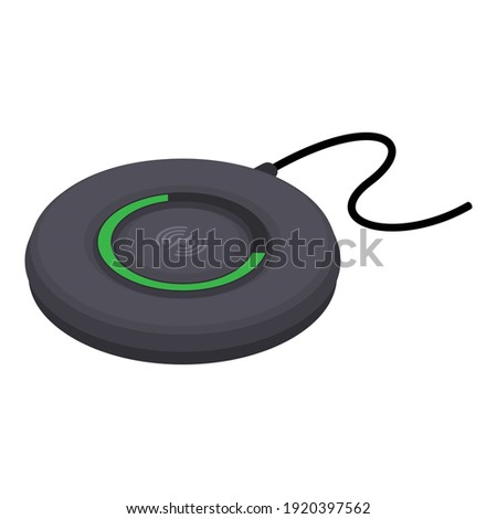 Pad wireless charger icon. Isometric of pad wireless charger vector icon for web design isolated on white background
