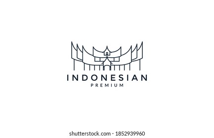 Padang Indonesian traditional home logo vector icon illustration
