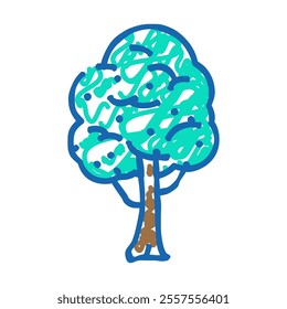 padauk tree jungle amazon doodle icon sketch vector. padauk tree jungle amazon sign. isolated symbol illustration