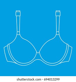 Padded bra icon blue outline style isolated vector illustration. Thin line sign