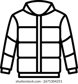 Ícone de jaqueta acolchoado: Símbolo de roupa de inverno
