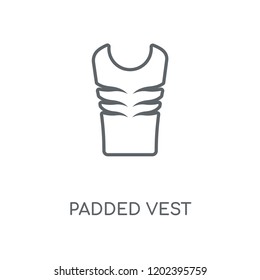 Padded Vest linear icon. Padded Vest concept stroke symbol design. Thin graphic elements vector illustration, outline pattern on a white background, eps 10.