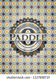 Paddle arabesque emblem background. arabic decoration.