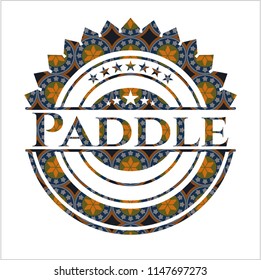 Paddle arabesque style badge. arabic decoration.