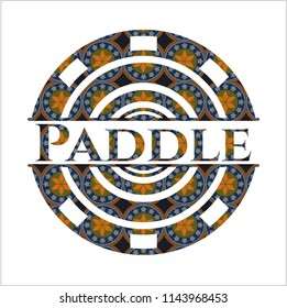 Paddle arabesque style emblem. arabic decoration.