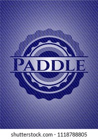 Paddle badge with denim texture