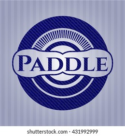 Paddle badge with denim texture